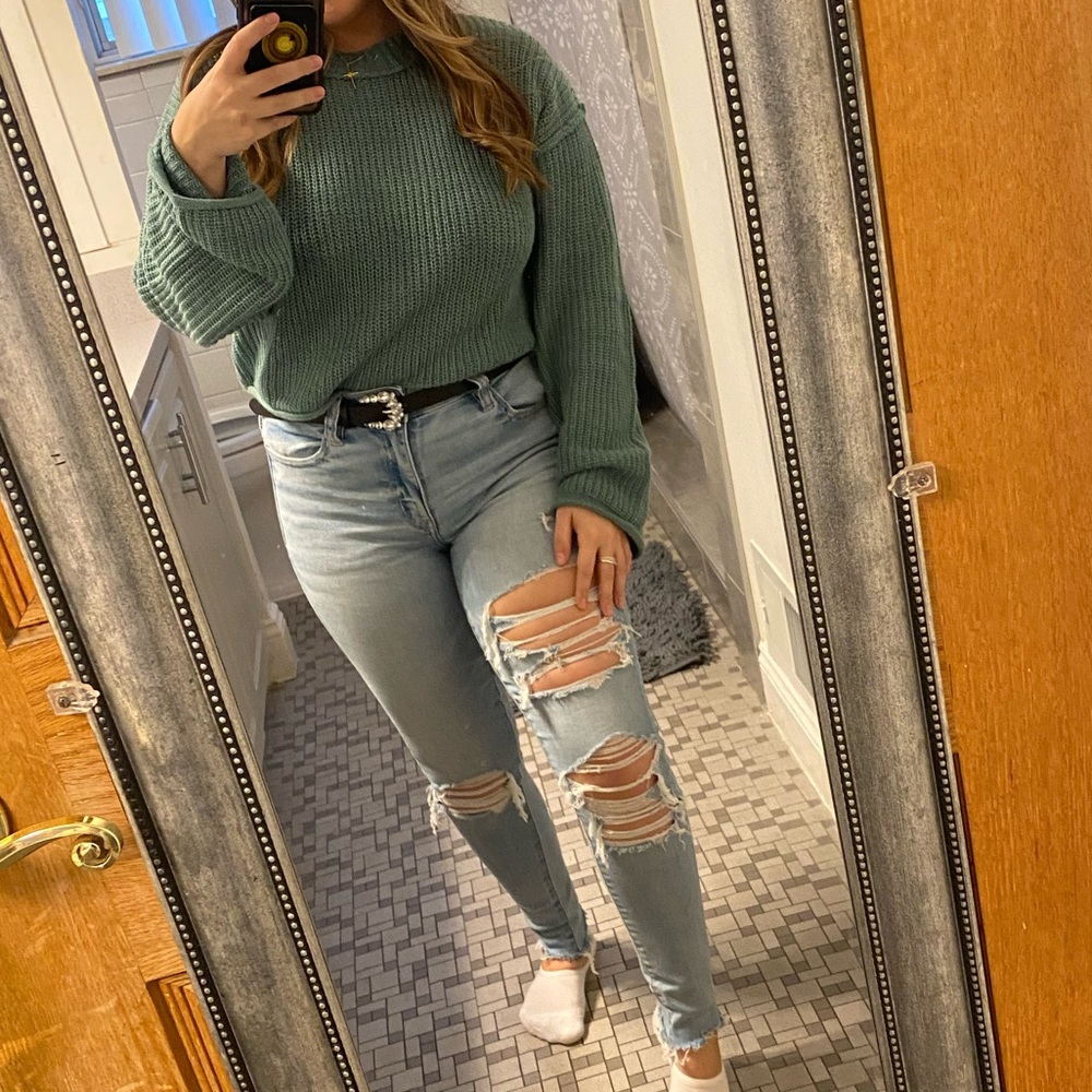 Women's Green Knit Sweater